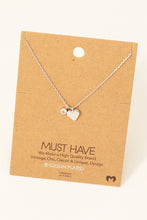 Load image into Gallery viewer, Rhinestone Stud Heart Charm Necklace
