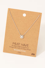 Load image into Gallery viewer, Halo Gemstone Charm Necklace
