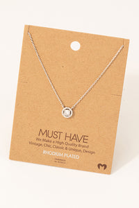 Halo Gemstone Charm Necklace