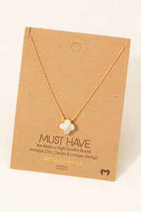 Mother of Pearl Clover Charm Necklace