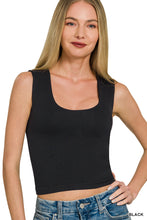 Load image into Gallery viewer, Zenana Black Square Neck Brami Tank
