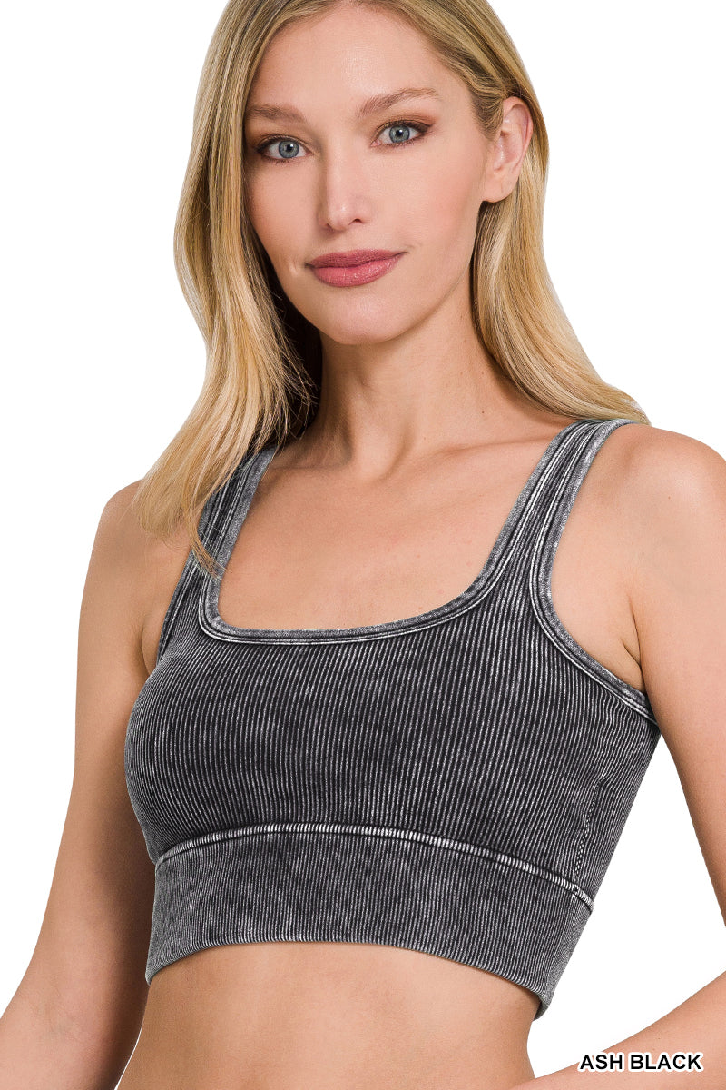 Ash Black Ribbed Brami