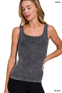 Black Diagonal Ribbed Tank