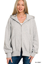 Load image into Gallery viewer, Heather Grey Zip Hoodie
