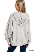 Load image into Gallery viewer, Heather Grey Zip Hoodie
