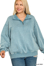 Load image into Gallery viewer, Blue Zip Pullover - Plus

