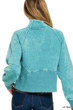 Load image into Gallery viewer, Rose Zip Ribbed Panel Pullover
