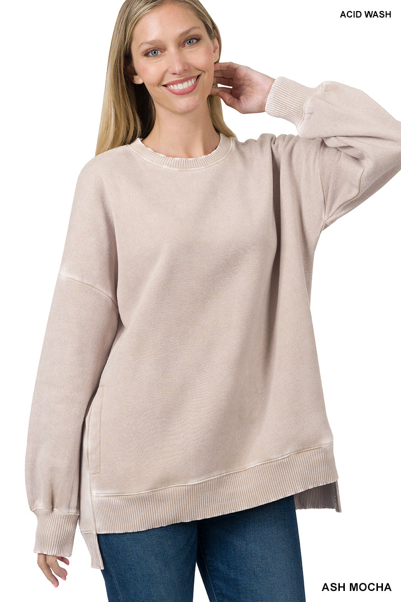 Ash Mocha Hi-Low Hem Sweatshirt