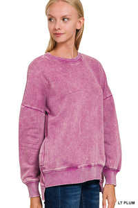Plum Hi-Low Hem Sweatshirt
