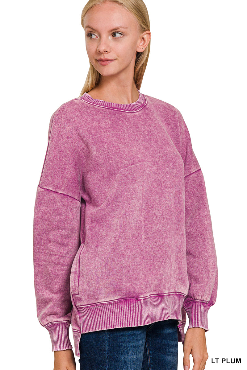 Plum Hi-Low Hem Sweatshirt