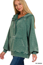 Load image into Gallery viewer, Dark Green 1/4 Zip Hoodie
