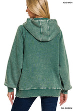 Load image into Gallery viewer, Dark Green 1/4 Zip Hoodie
