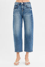Load image into Gallery viewer, Carrie Dark Cropped Barrel Denim
