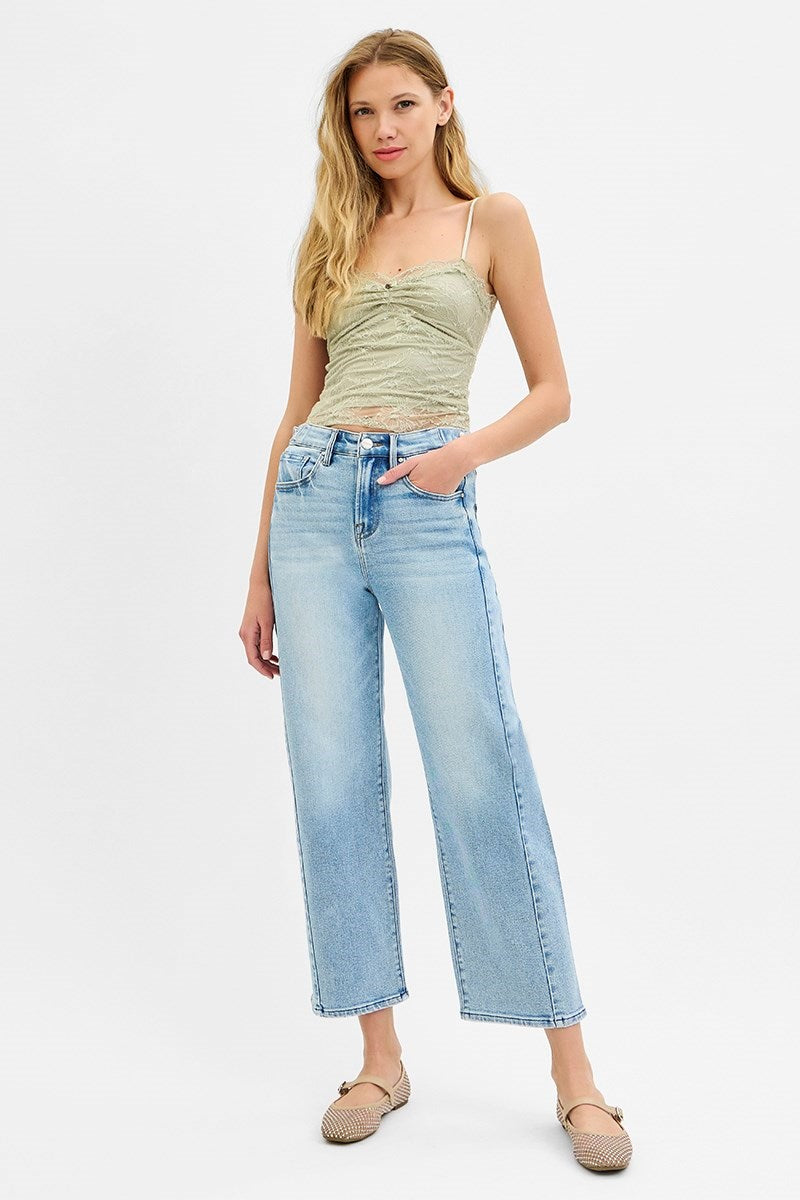 Carrie Light Cropped Barrel Denim