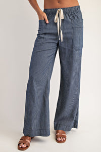 Pinstripe Straight Leg Pants