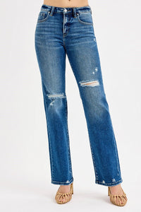 Melanie Wide Leg Distressed Denim