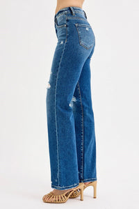 Melanie Wide Leg Distressed Denim