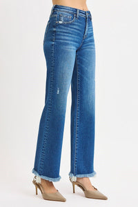 Amelia Straight Fray Hem Denim