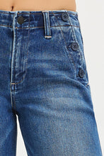 Load image into Gallery viewer, Sam Crop Button Pocked WIde Denim 21542
