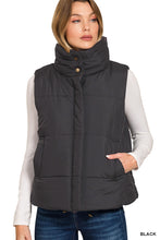 Load image into Gallery viewer, Black High Neck Puffer Vest

