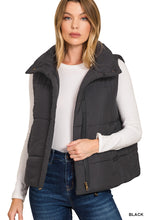 Load image into Gallery viewer, Black High Neck Puffer Vest
