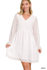 Swiss Dot White Dress