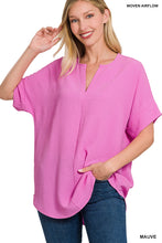 Load image into Gallery viewer, Bright Mauve Slit Neck Top
