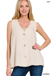 Oatmeal Linen Vest