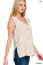 Load image into Gallery viewer, Oatmeal Linen Vest
