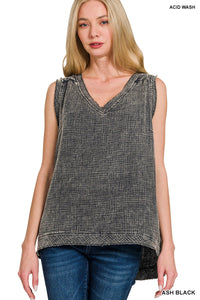 Black Washed Cotton Tank