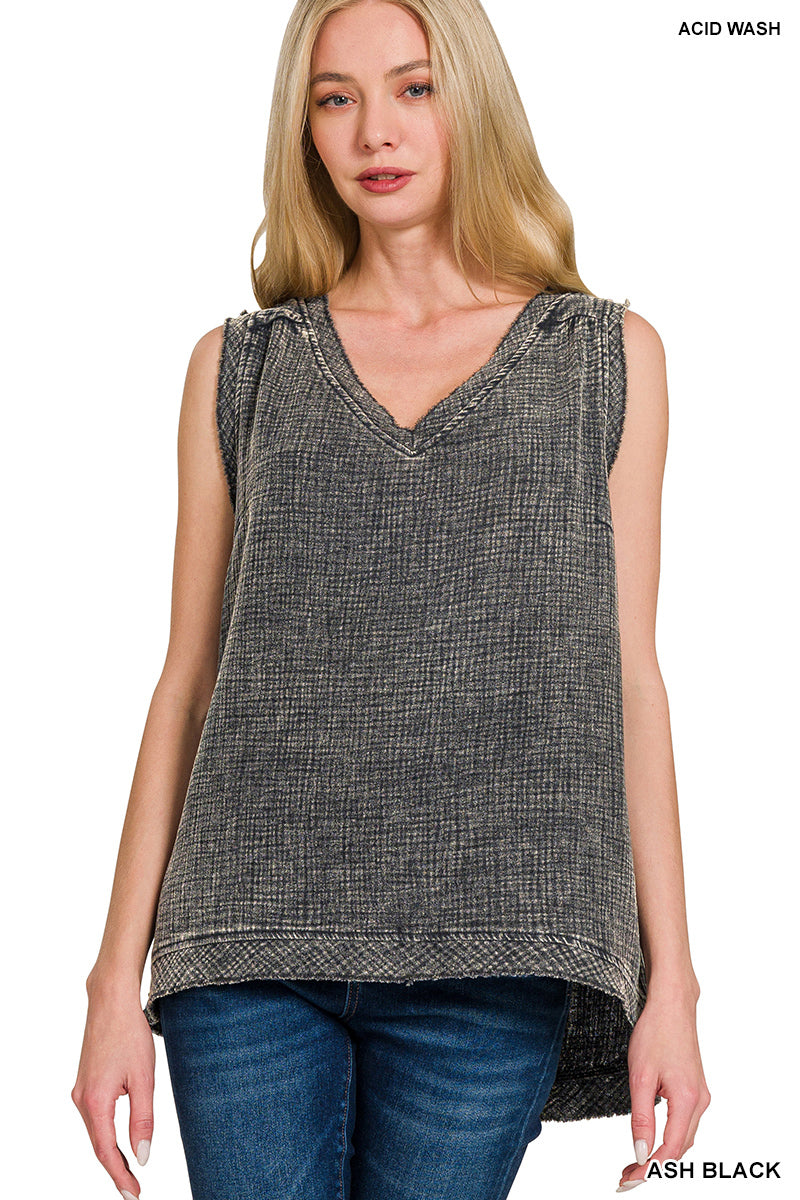 Black Washed Cotton Tank
