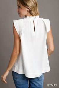 Off White Pleated Detail Tank