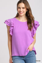 Load image into Gallery viewer, Orchid Ruffle Sleeve Top
