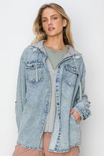 Load image into Gallery viewer, Oversized Denim Hoodie Jacket
