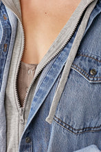 Load image into Gallery viewer, Risen Oversized MediumDenim Hoodie Jacket

