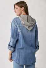 Load image into Gallery viewer, Risen Oversized MediumDenim Hoodie Jacket
