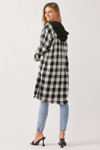 Load image into Gallery viewer, B+W Buffalo Hoodie Long Top
