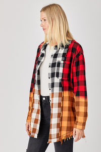 Ombre Blocked Plaid Top