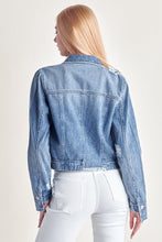 Load image into Gallery viewer, Uneven Hem Denim Jacket - Plus
