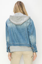 Load image into Gallery viewer, Oversized Denim Hoodie Jacket
