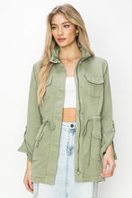 Load image into Gallery viewer, Risen Sage Green Tencel Anorak Jacket
