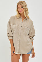 Load image into Gallery viewer, Taupe Oversized Tencel Shirt
