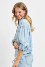 Load image into Gallery viewer, Denim Cargo Bomber Jacket
