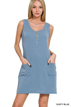 Load image into Gallery viewer, Blue Textured Tank Dress
