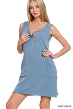 Load image into Gallery viewer, Blue Textured Tank Dress
