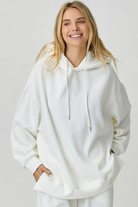 White Side Slit Hoodie