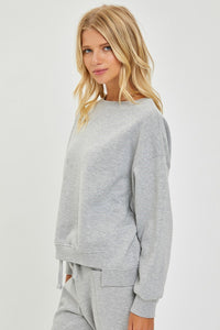 Heather Step Hem Sweatshirt