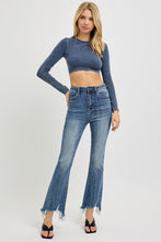 Load image into Gallery viewer, Risen Emelia Crop Flare Frayed Hem Denim
