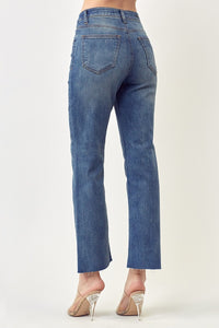 Becky Button Fly Straight Denim