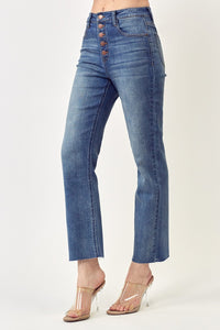 Becky Button Fly Straight Denim